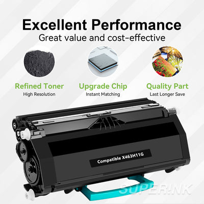 Compatible Lexmark X463H11G 9000 pages Toner Cartridge By Superink