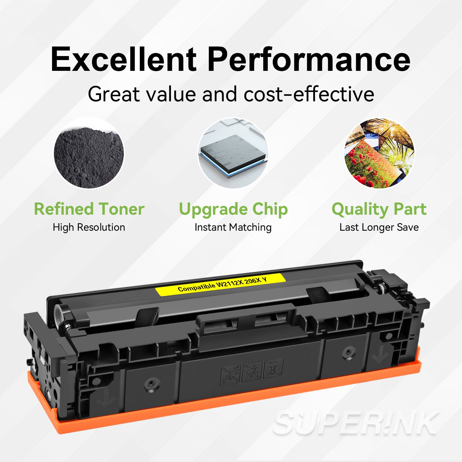 Compatible HP W2112X / 206X Yellow Toner By Superink