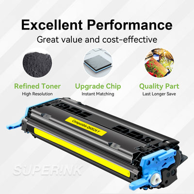 Compatible HP Q6002A Toner Cartridge Yellow By Superink