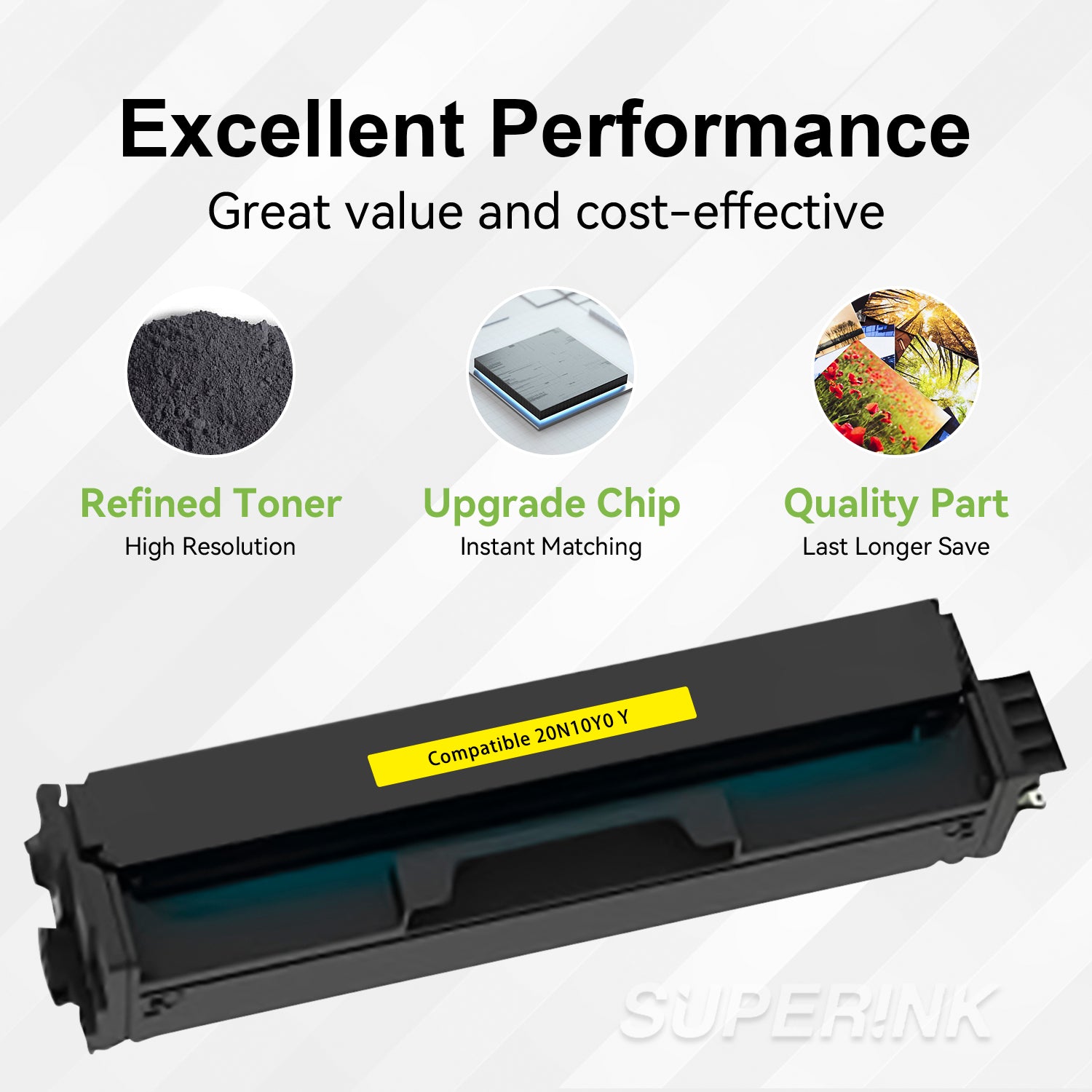 Compatible Lexmark 20N10Y0 Yellow Toner Cartridge By Superink