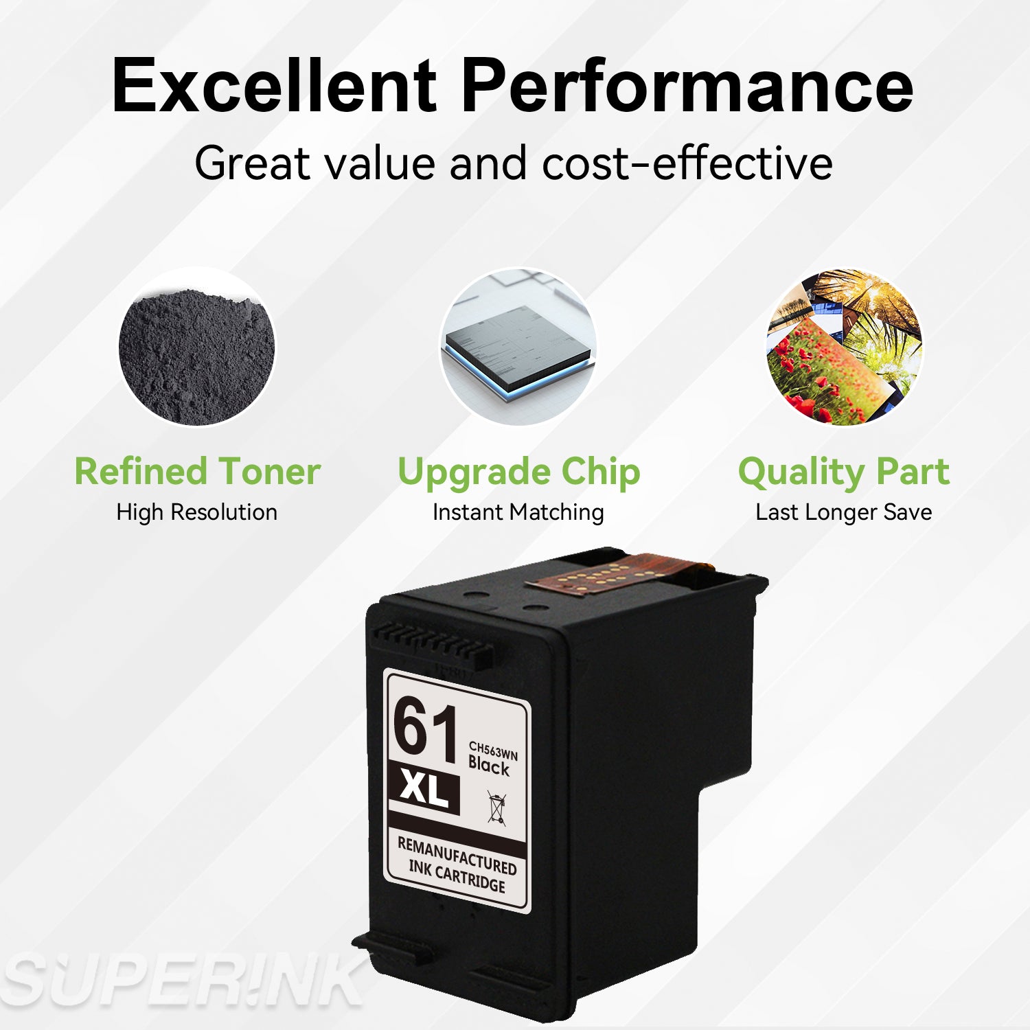 Compatible HP 61XL (CH563WN) Ink Cartridge Black by Superink