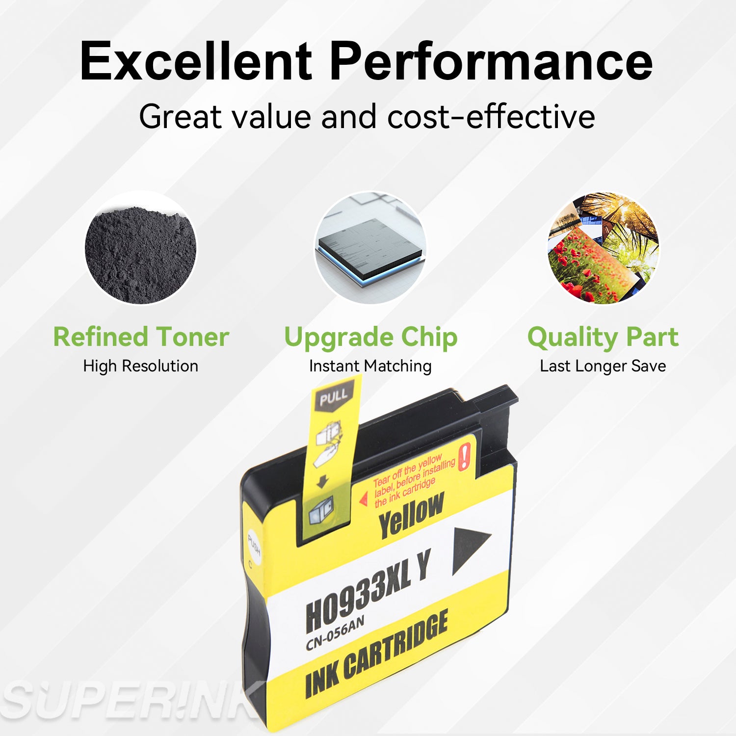Cartouche d'encre jaune HP 933XL (HP CN056AN) compatible par Superink