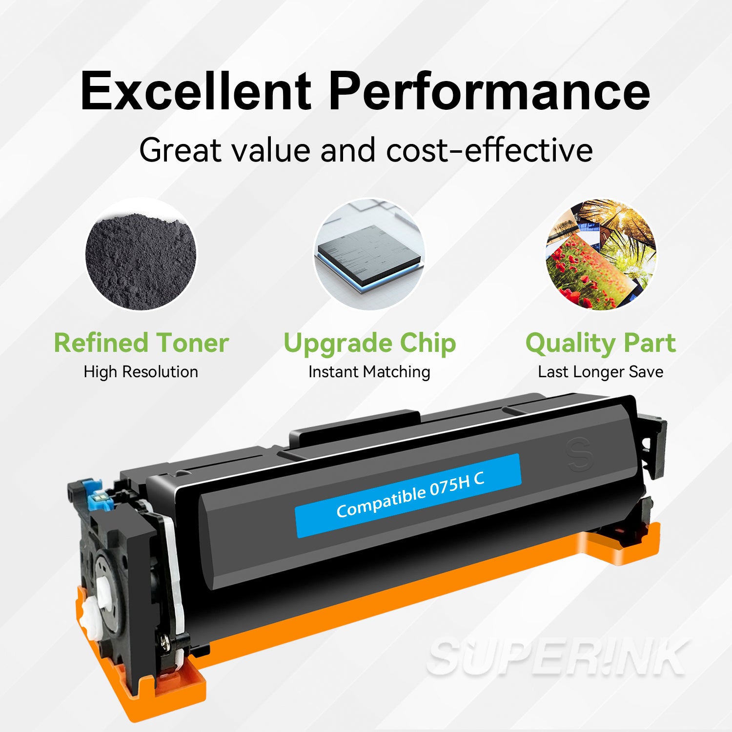 Compatible Canon 075H 075 Cyan Toner Cartridge High Yield