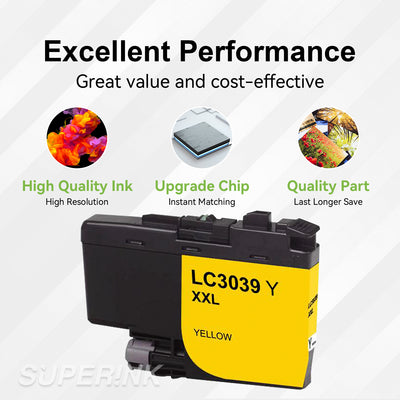 Compatible Brother LC3039XXL Yellow Ink Cartridge by Superink