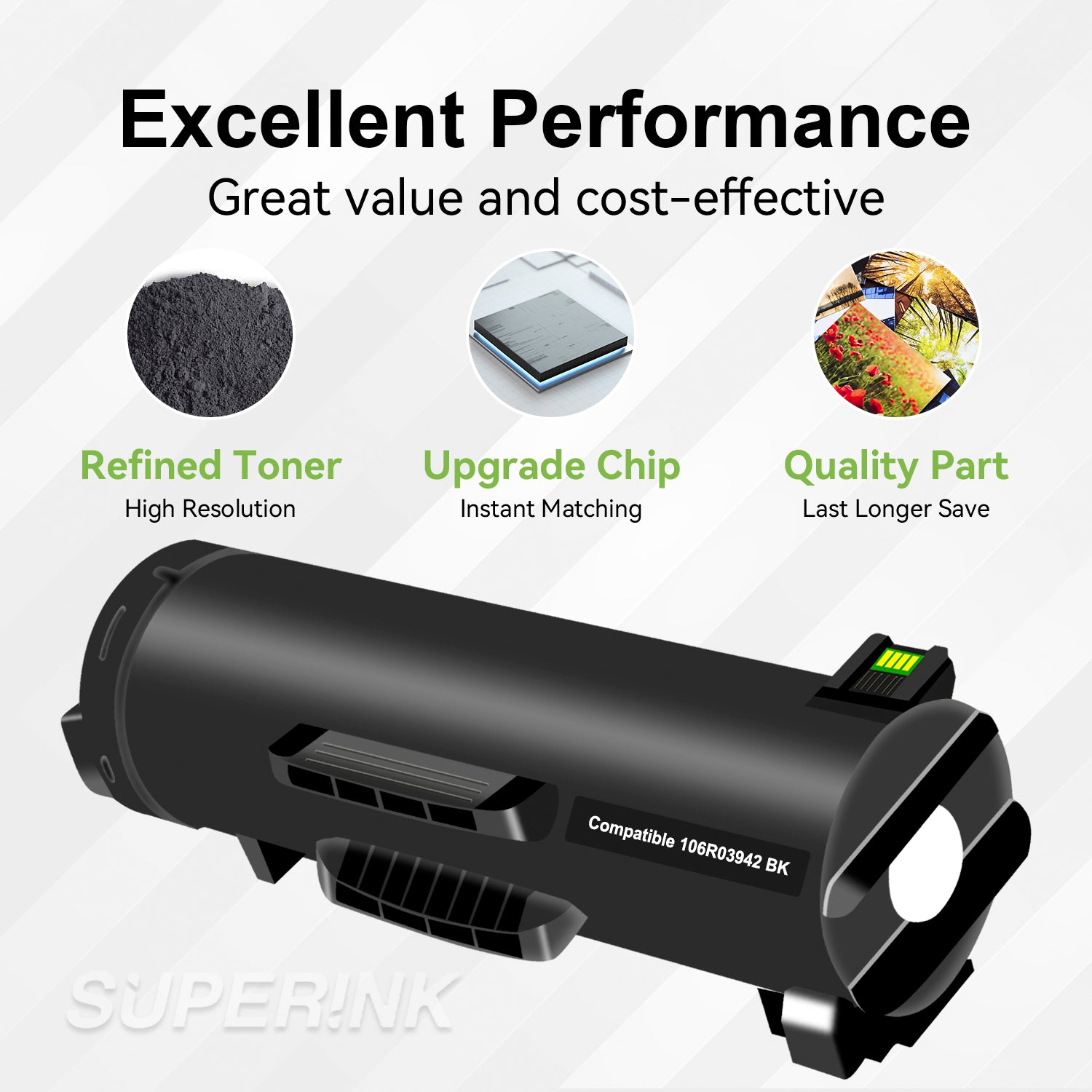 Compatible Xerox 106R03942 Black Toner Cartridge By Superink