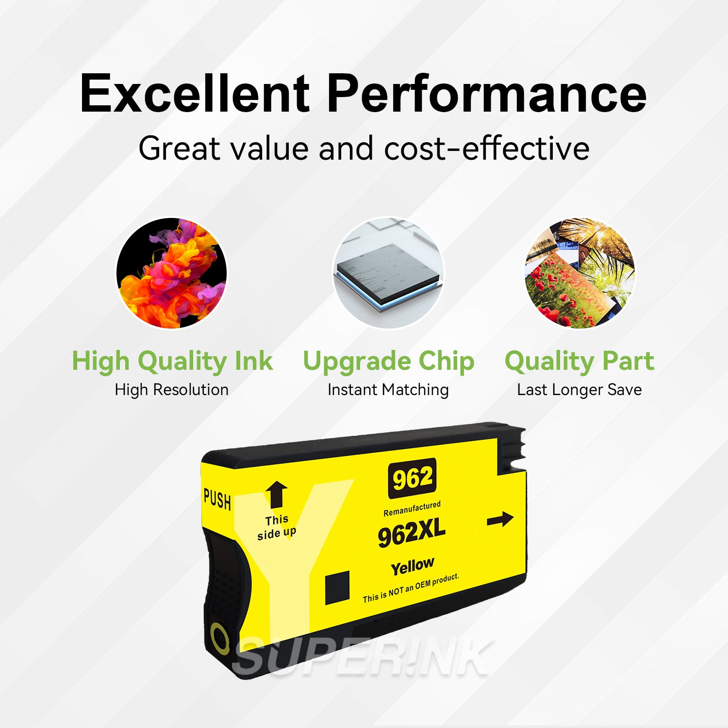 Compatible HP 962XL Yellow High Yield Ink Cartridge by Superink