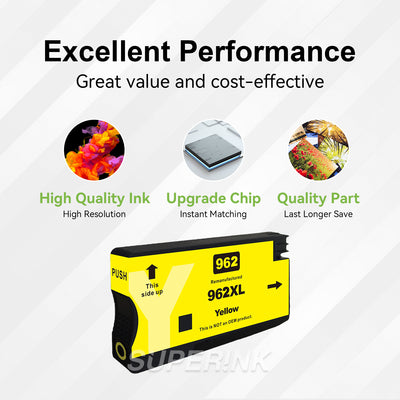 Compatible HP 962XL Yellow High Yield Ink Cartridge by Superink
