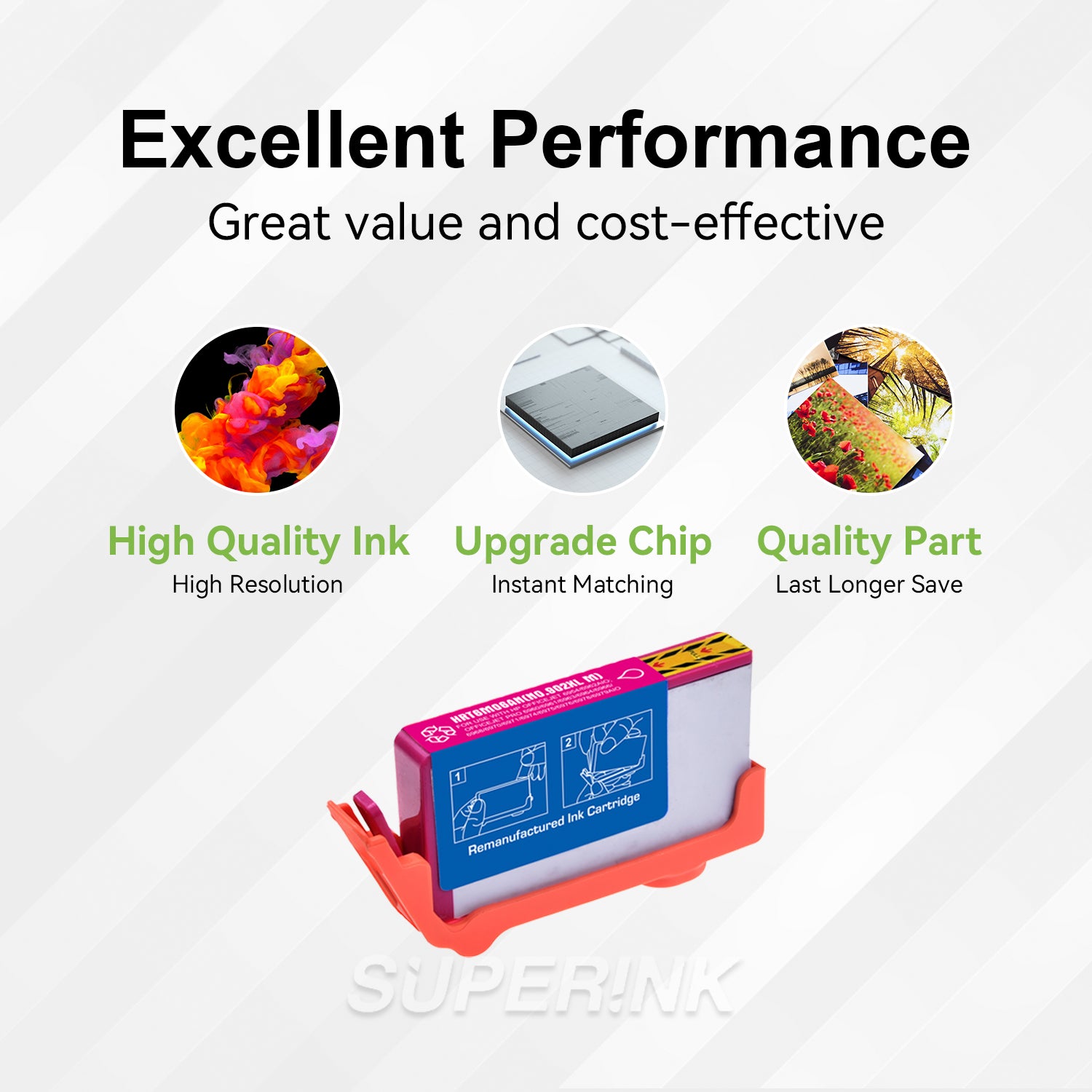 Cartouche d'encre magenta HP 902XL compatible (T6M06AN) par Superink