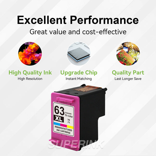 Compatible HP 63XL (F6U63AN) Ink Cartridge Tri-color - Superink.ca