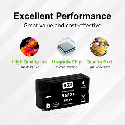 Compatible HP 952XL Black Ink Cartridge (F6U19AN) By Superink