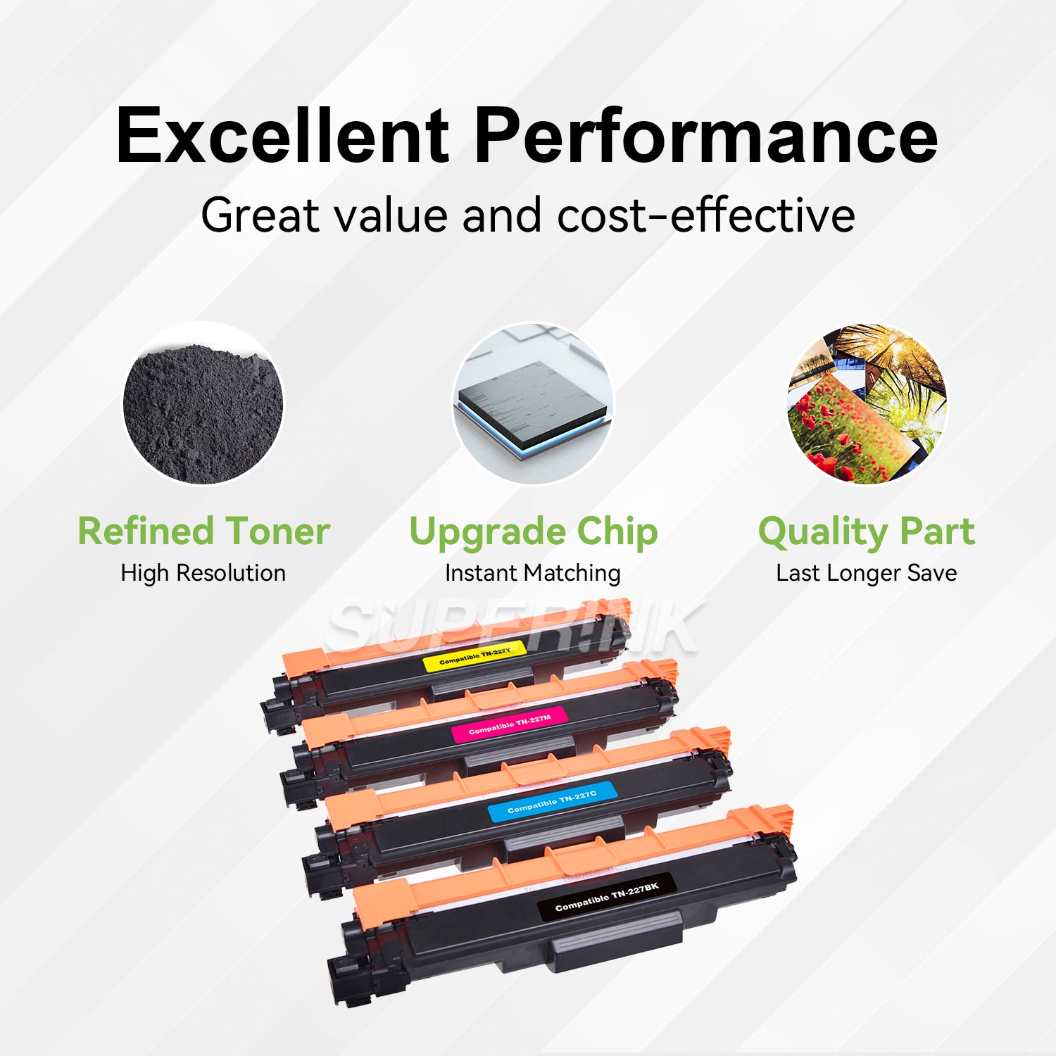 Compatible Brother TN223 Toner Cartridge Combo WITH CHIP By Superink