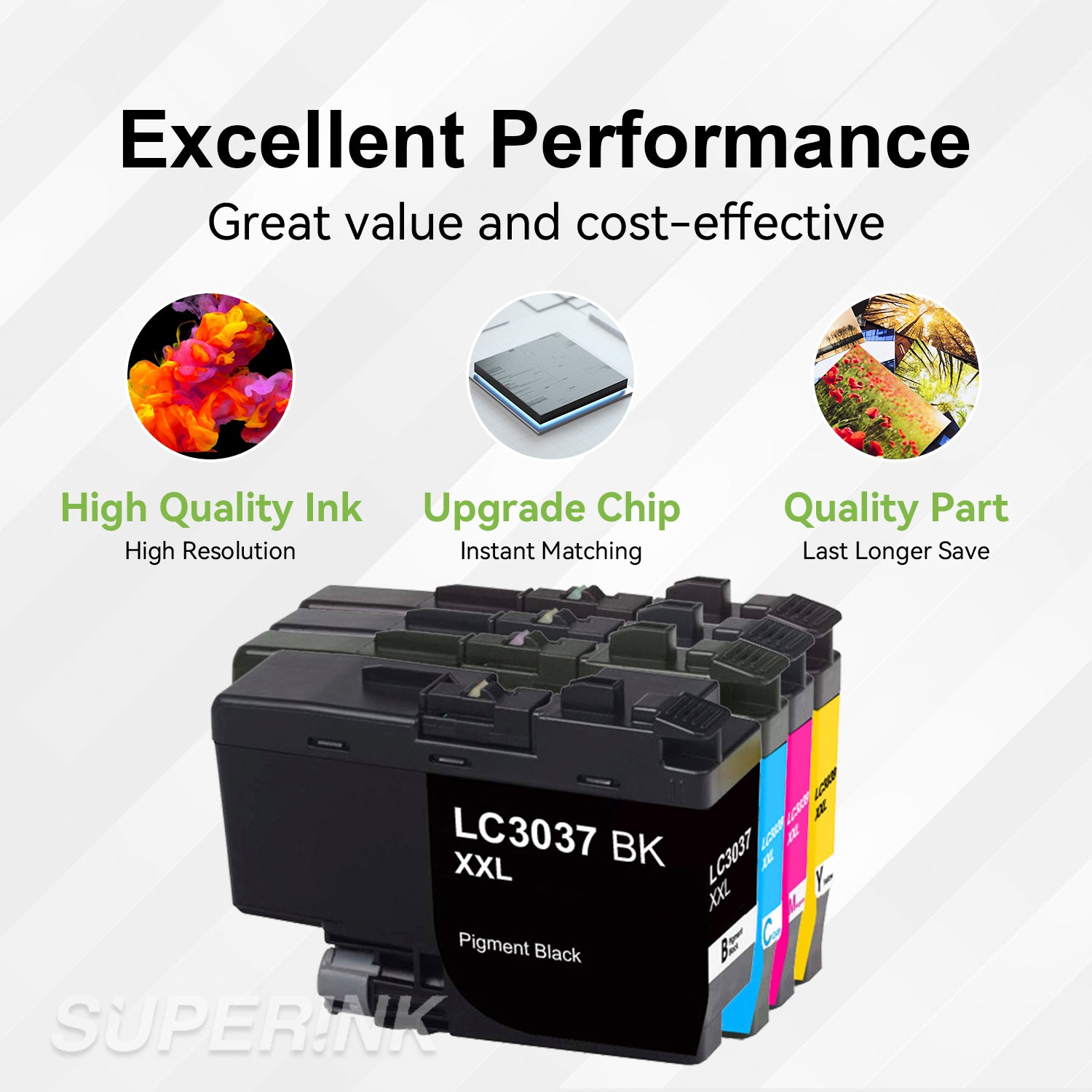 Compatible Brother LC3037 XXL Combo Ink Cartridge BK/C/M/Y by Superink