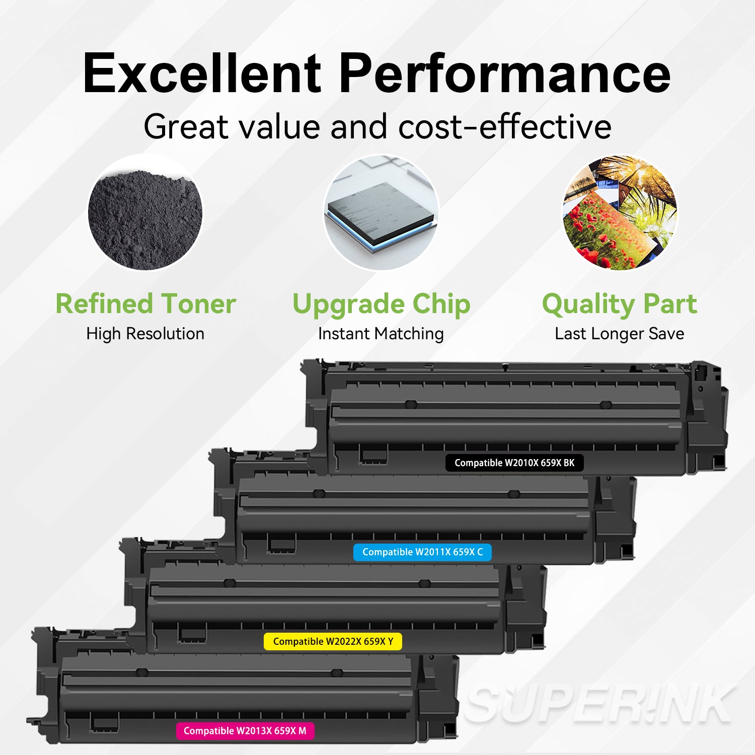 Compatible HP 659X Toner Combo BK/C/M/Y By Superink