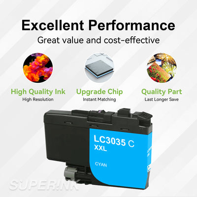 Compatible Brother LC3035XXL Cyan Ink Cartridge by Superink