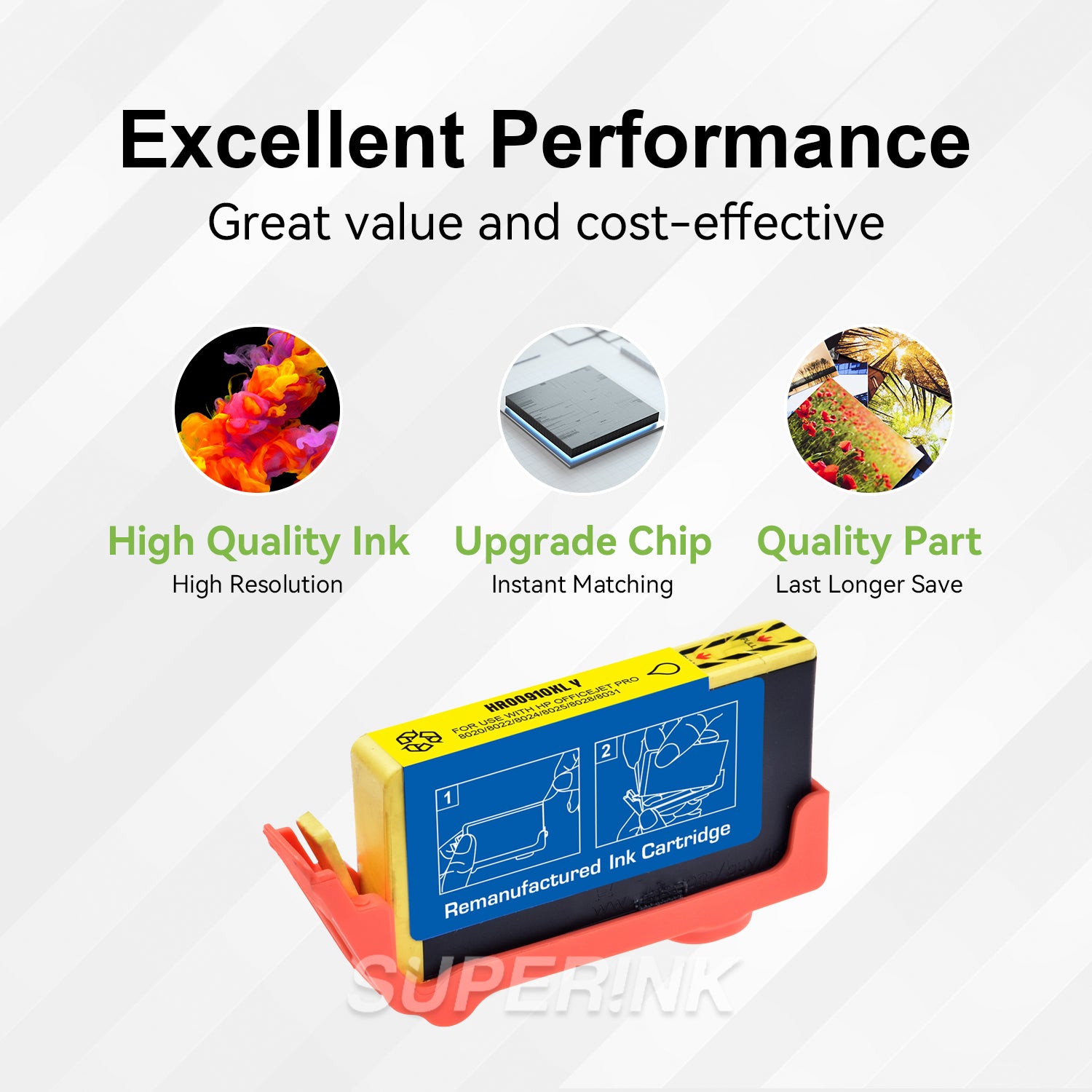 Compatible HP 910XL Yellow High Yield Ink Cartridge by Superink