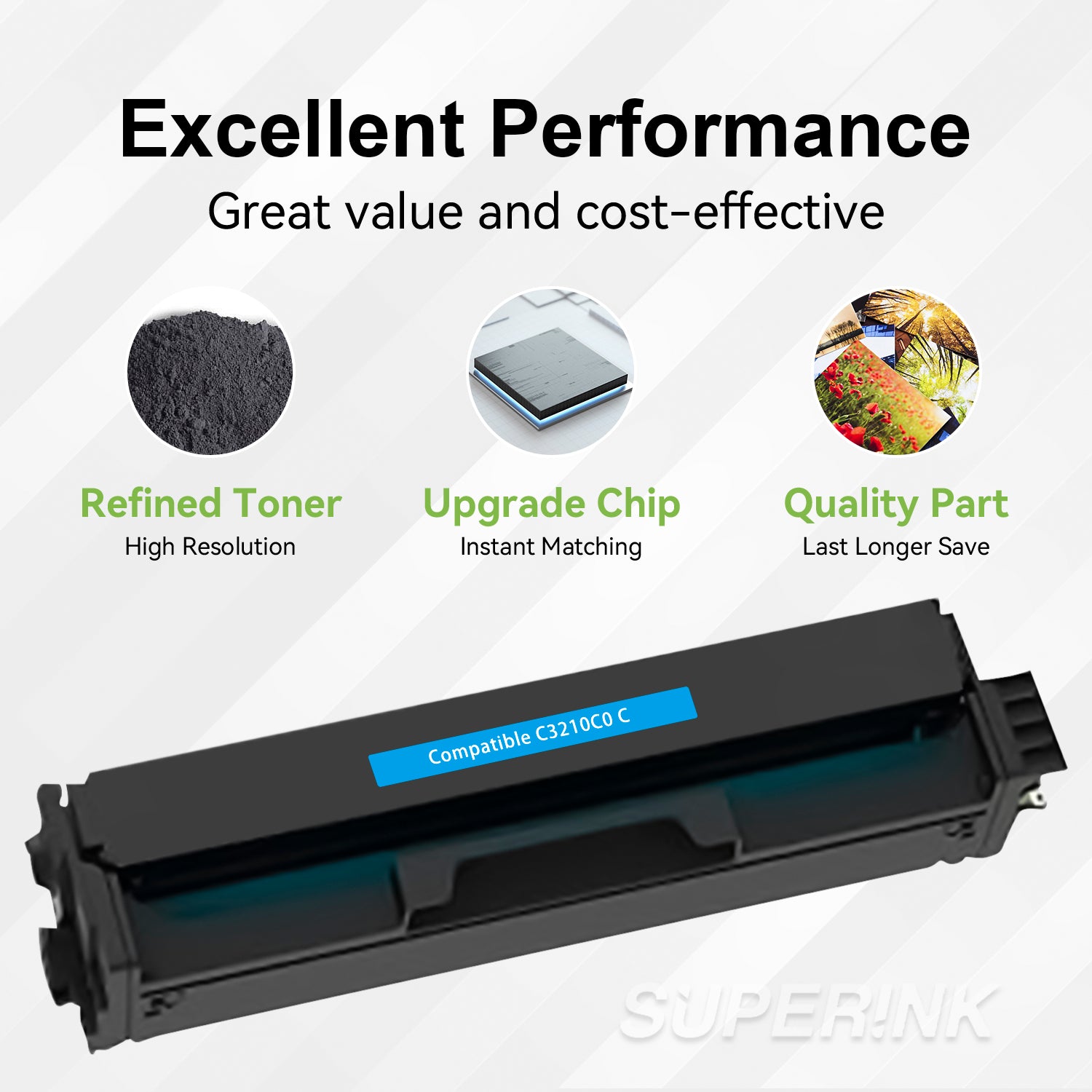 Compatible Lexmark C3210C0 Cyan Toner Cartridge By Superink