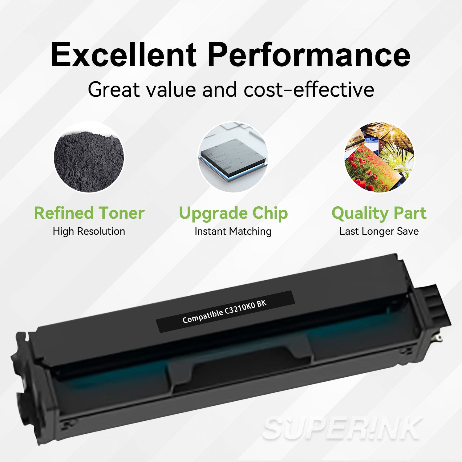 Compatible Lexmark C3210K0 Black Toner Cartridge By Superink