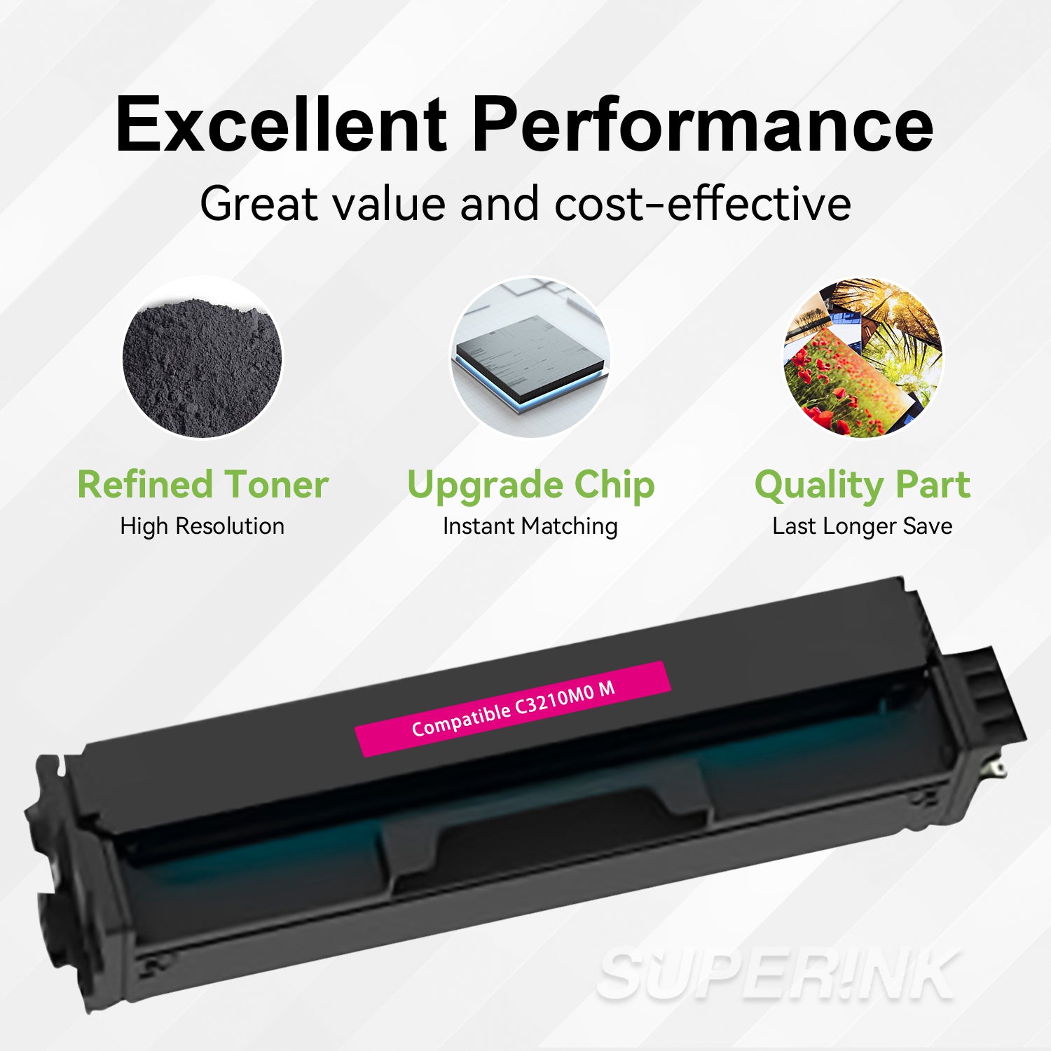 Compatible Lexmark C3210M0 Magenta Toner Cartridge By Superink