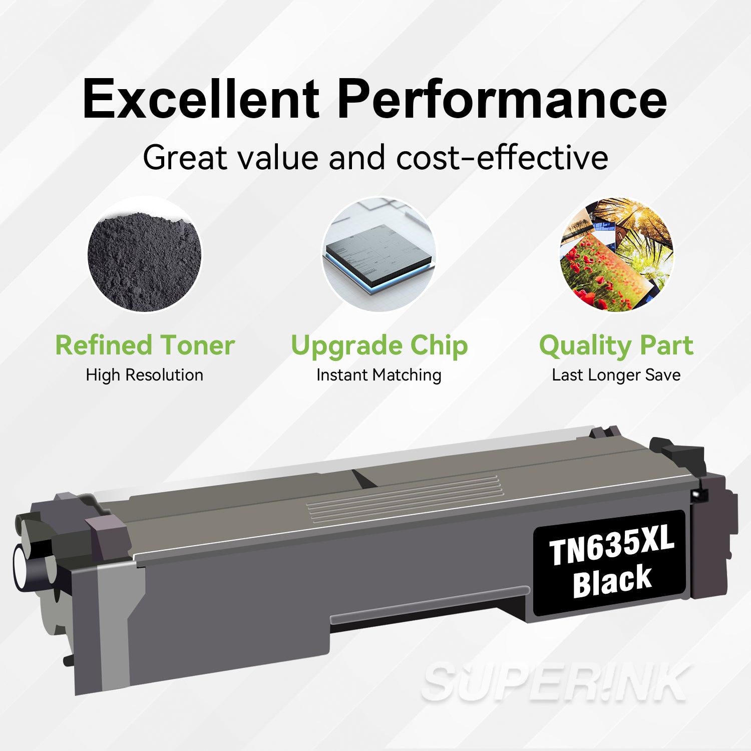 Compatible Brother TN635 / TN635XL Black Toner Cartridge High Yield