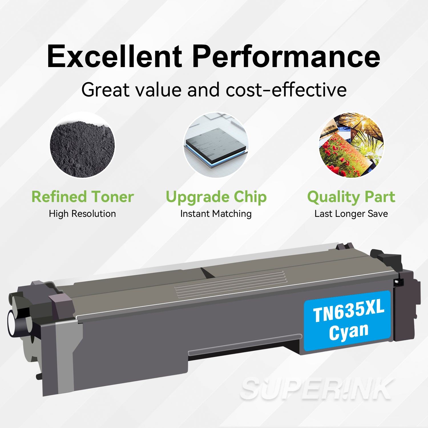 Compatible Brother TN635 / TN635XL Cyan Toner Cartridge High Yield