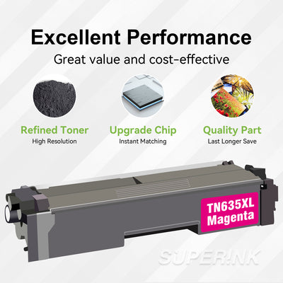 Compatible Brother TN635 / TN635XL Magenta Toner Cartridge High Yield
