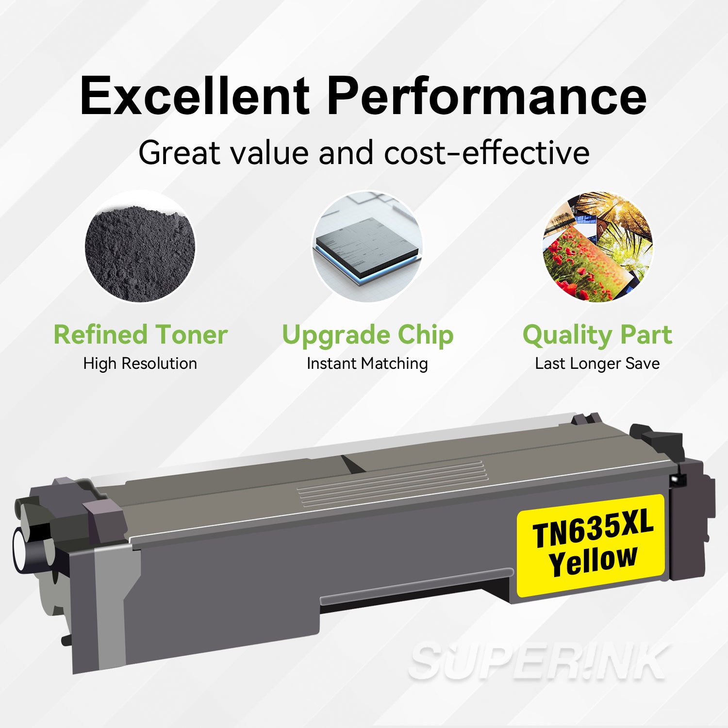 Compatible Brother TN635 / TN635XL Yellow Toner Cartridge High Yield