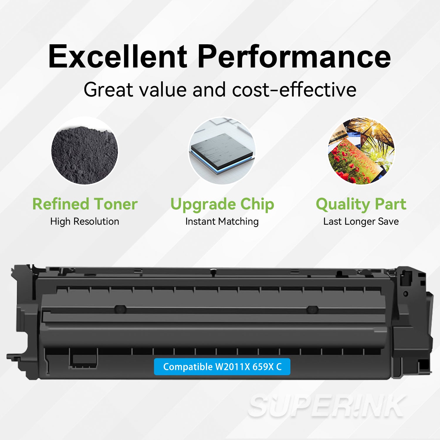 Compatible HP W2011X / 659X Cyan Toner By Superink