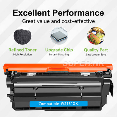 Compatible HP W2131X / 213X With Chip Cyan Toner By Superink