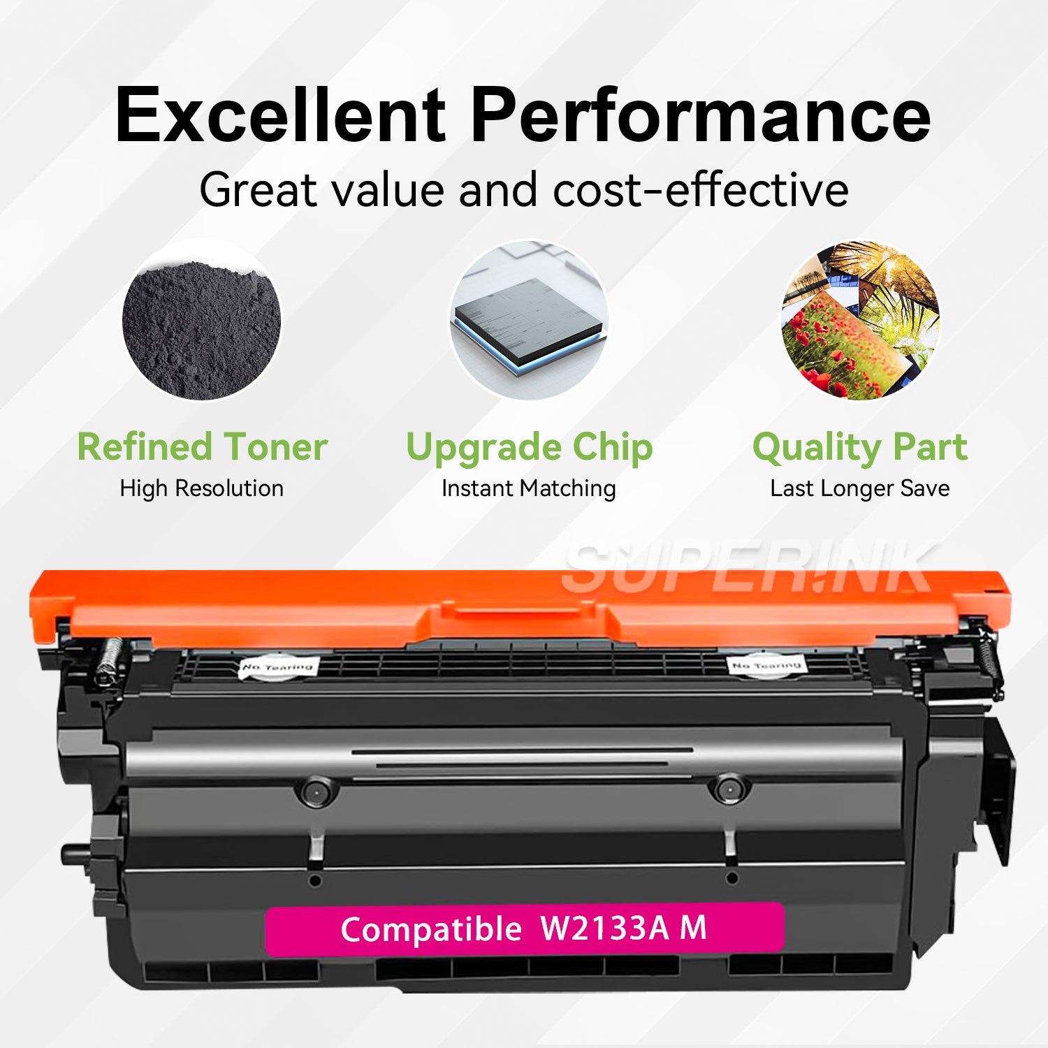 Compatible HP W2133A / 213A With Chip Magenta Toner By Superink