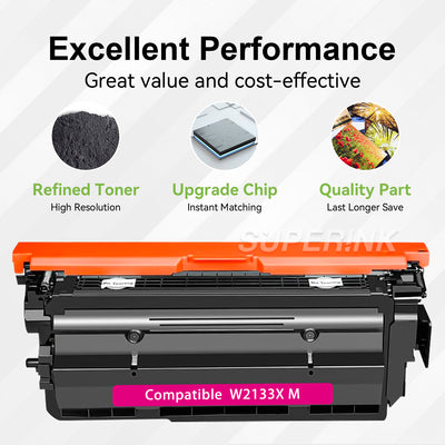 Compatible HP W2133X / 213X With Chip Magenta Toner By Superink