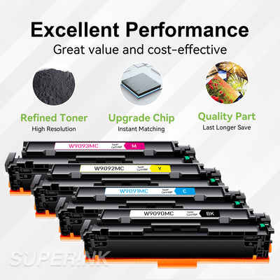 Compatible HP W9090MC W9091MC W9092MC W9093MC Toner Cartridge Set