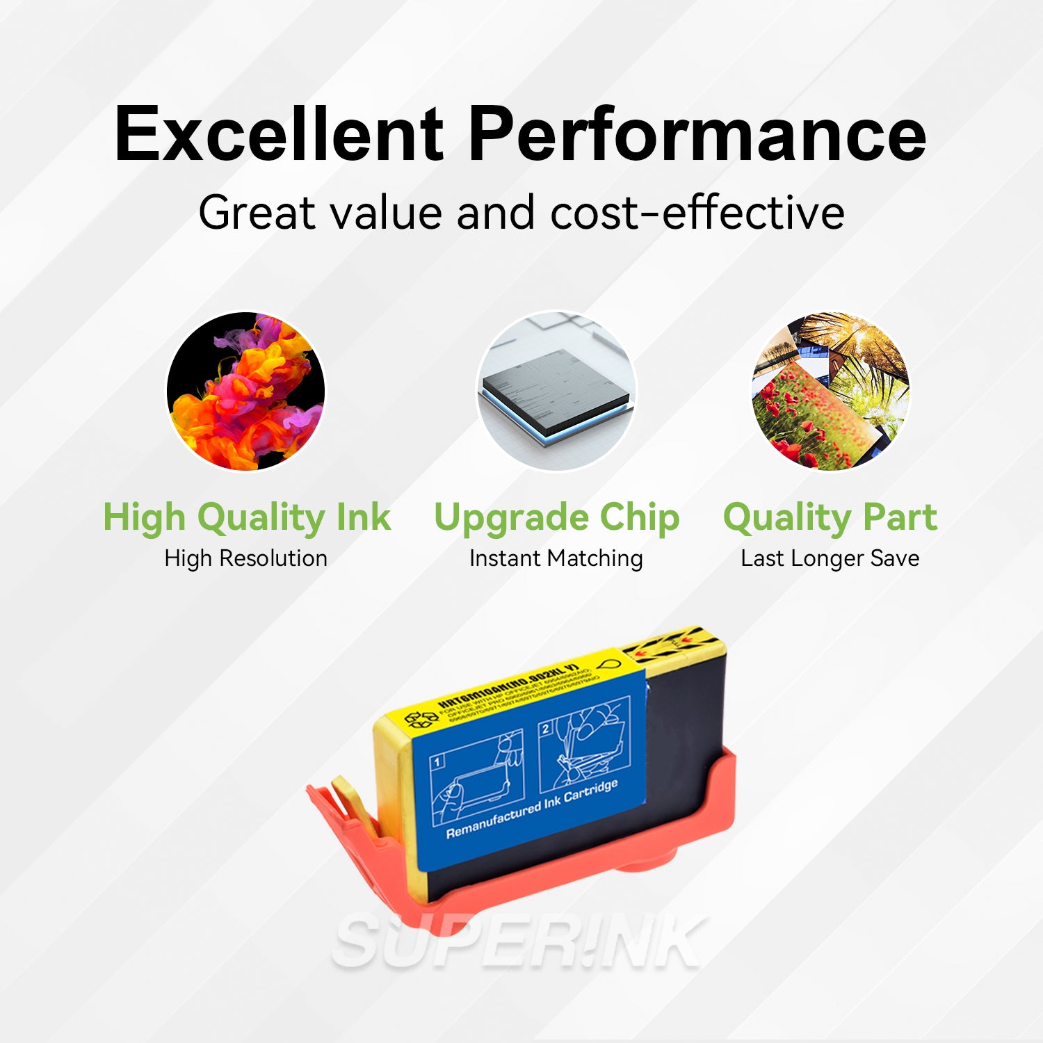 Cartouche d'encre jaune HP 902XL compatible (T6M10AN) par Superink