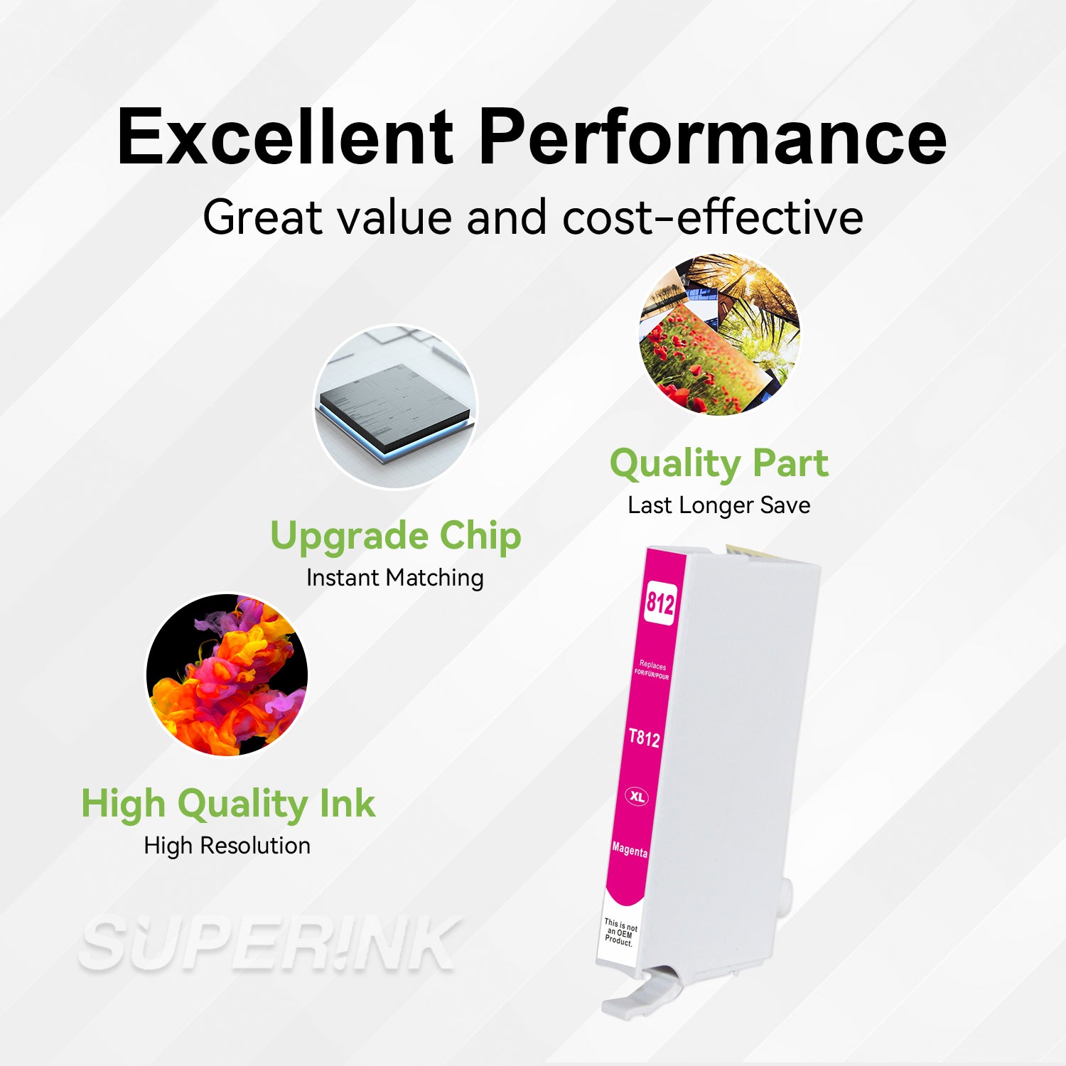 Compatible Epson T812XL Magenta High Yield Ink Cartridge