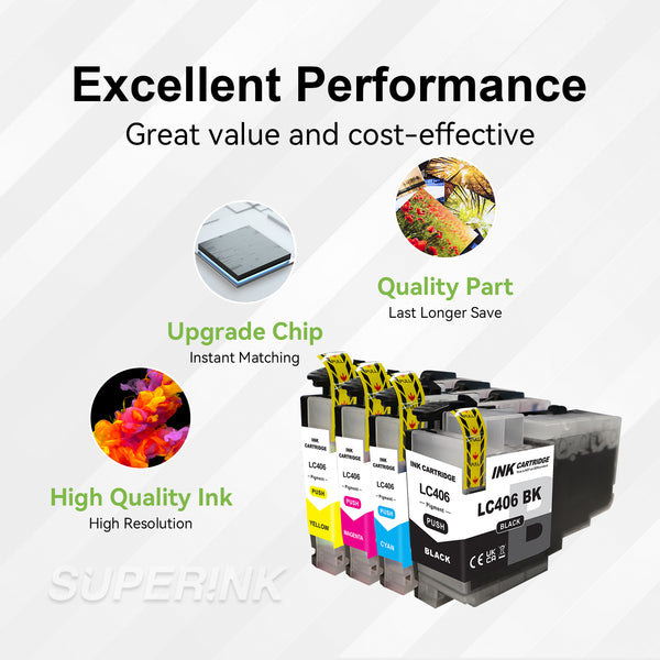 Compatible Brother LC406 Ink Cartridge Combo by Superink - Superink.ca