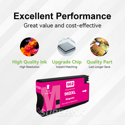Compatible HP 962XL Magenta High Yield Ink Cartridge by Superink