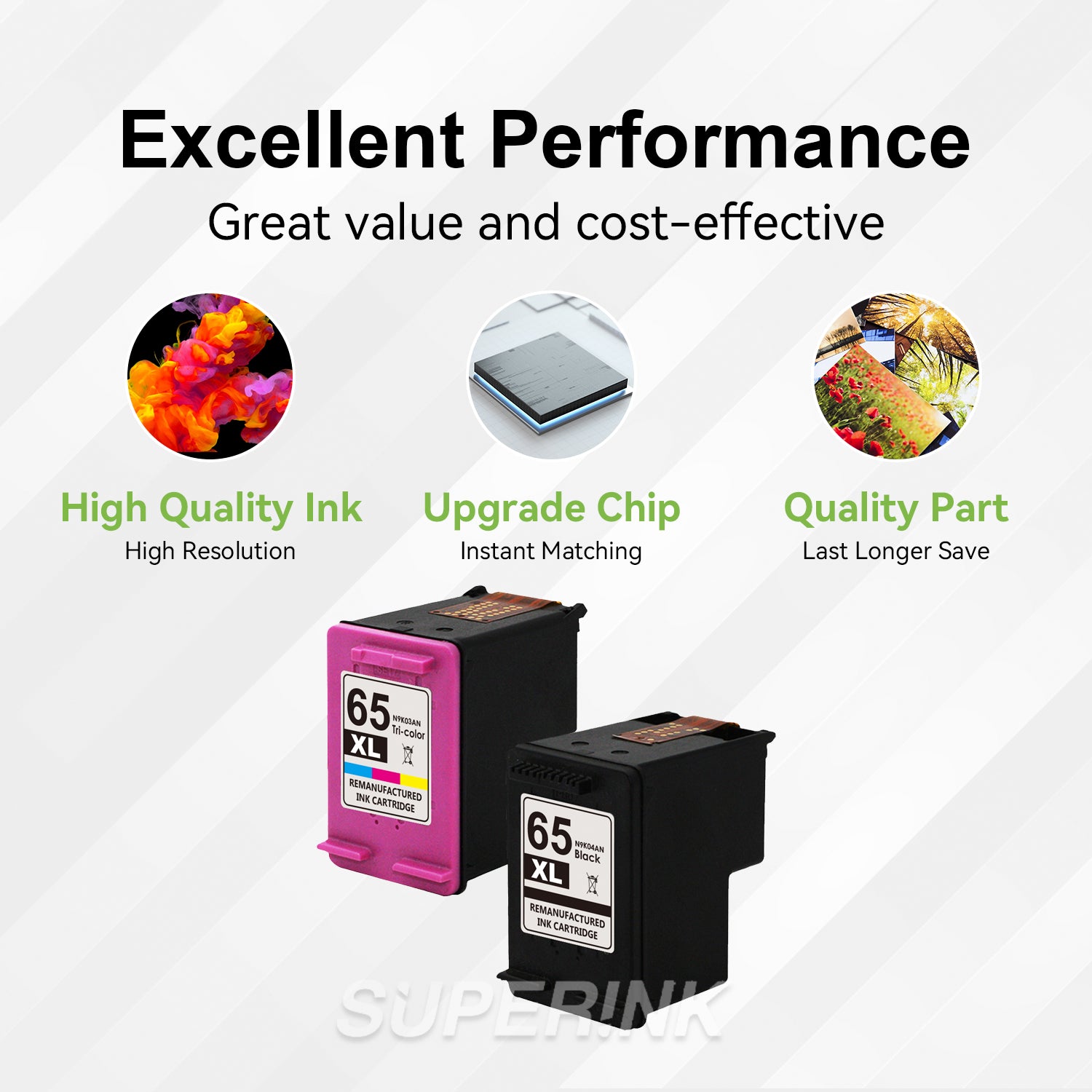 Compatible HP 65XL Ink Cartridge Combo By Superink