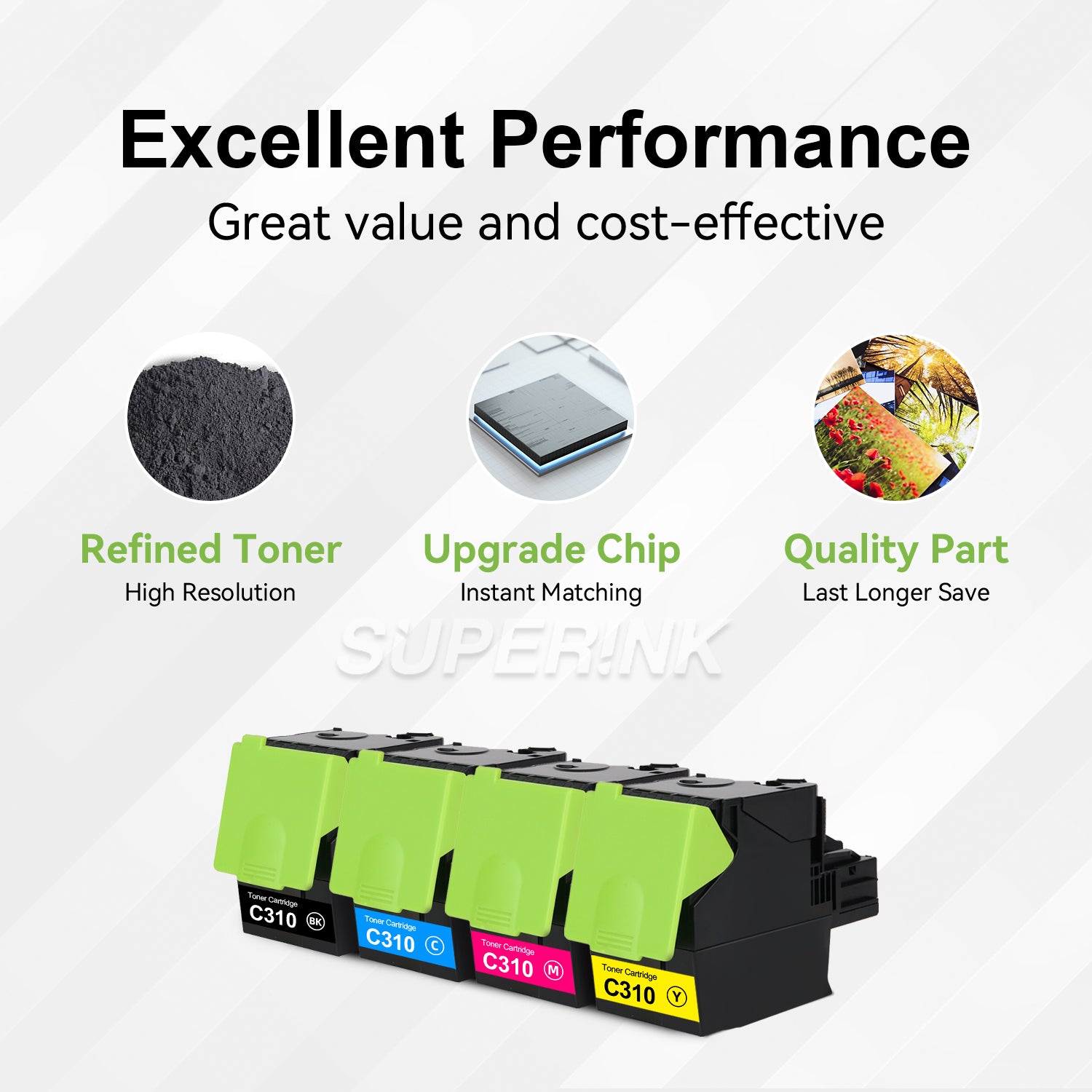 Compatible Xerox C310 / C315 Toner Cartridge Combo BK/C/M/Y By Superink