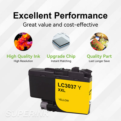 Cartouche d'encre jaune Brother LC3037XXL compatible par Superink