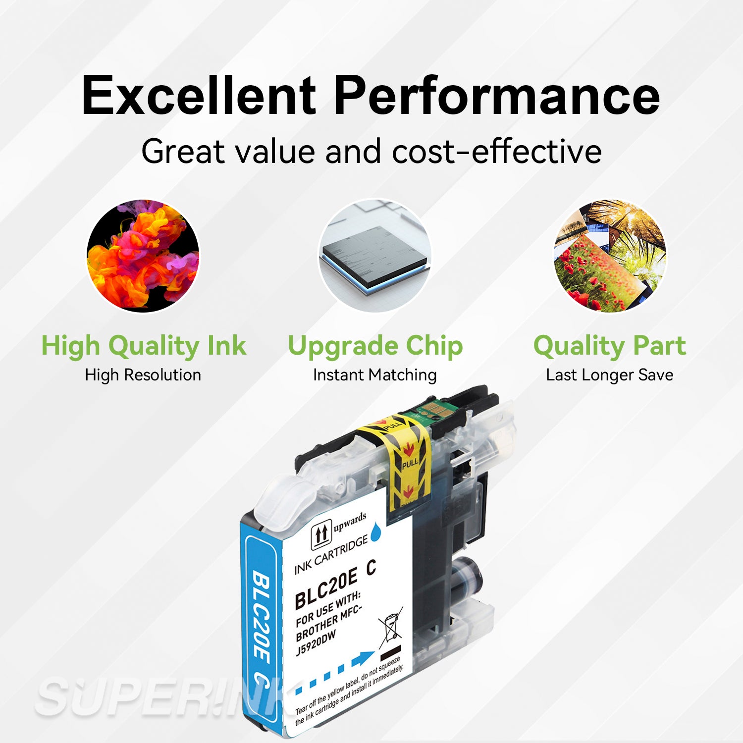 Compatible Brother LC20E Cyan Ink Cartridge by Superink