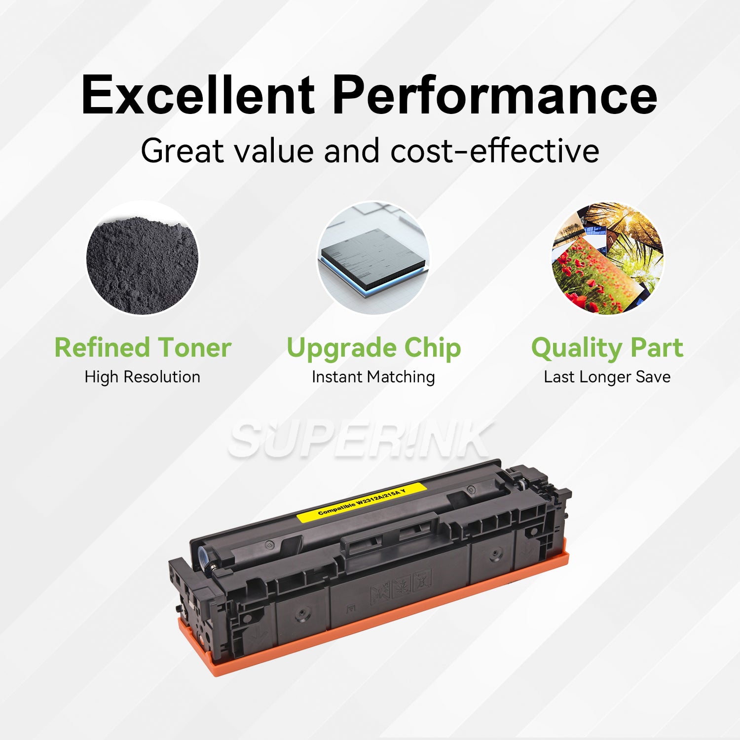 Compatible HP W2312A / 215A Yellow Toner (With Chip) By Superink