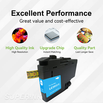 Compatible Brother LC3033XXL Cyan Ink Cartridge by Superink
