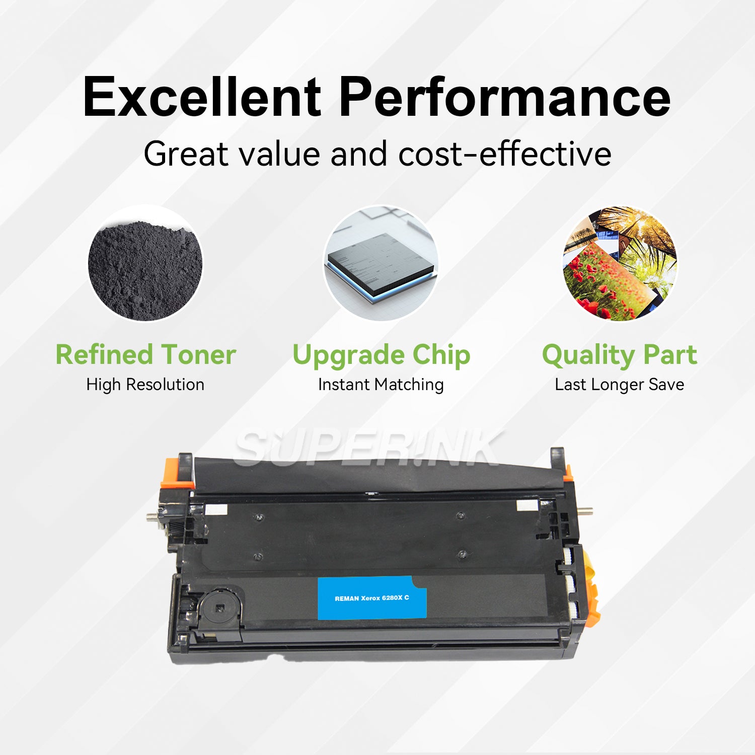 Compatible Xerox 6280 Cyan Toner Cartridge (106R01392) By Superink