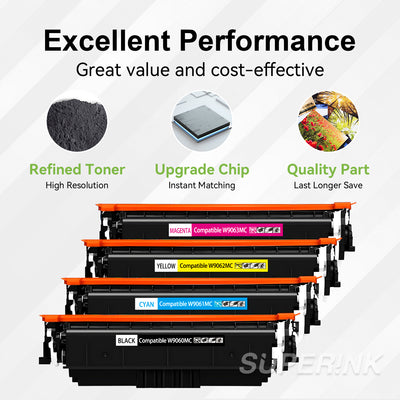 Compatible HP W9060MC W9061MC W9062MC W9063MC Toner Cartridge Set