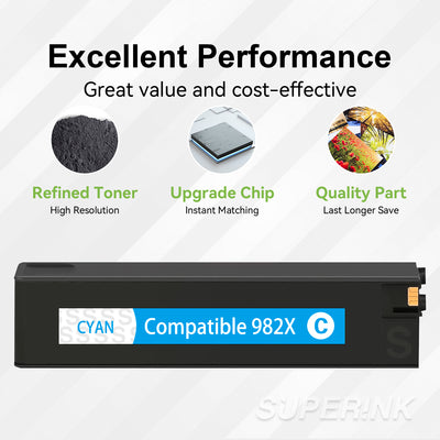 Compatible HP 982X T0B27A Cyan High Yield Inkjet Cartridge
