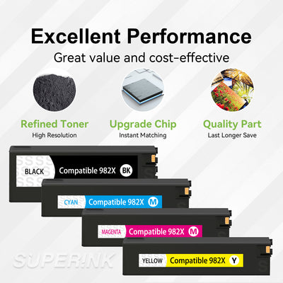 Compatible HP 982X High Yield Inkjet Cartridge Set BK/C/M/Y