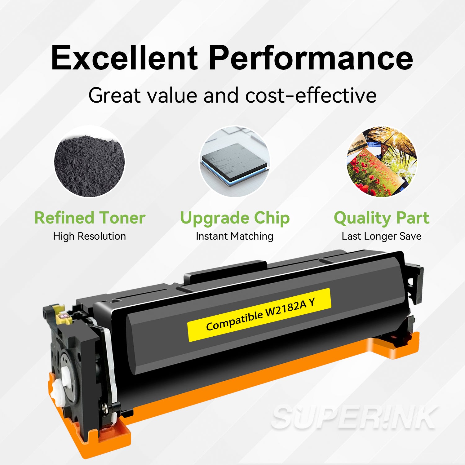 Compatible HP W2182A / 218A Yellow Toner With Chip By Superink