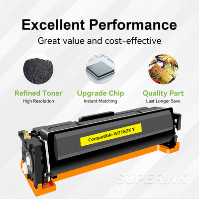 Compatible HP W2182X / 218X Yellow Toner With Chip By Superink