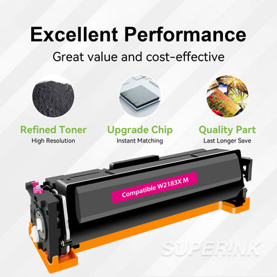 Compatible HP W2183X / 218X Magenta Toner With Chip By Superink