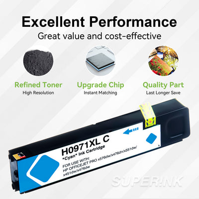 Compatible HP 971XL (HP CN626AM) Ink Cartridge Cyan