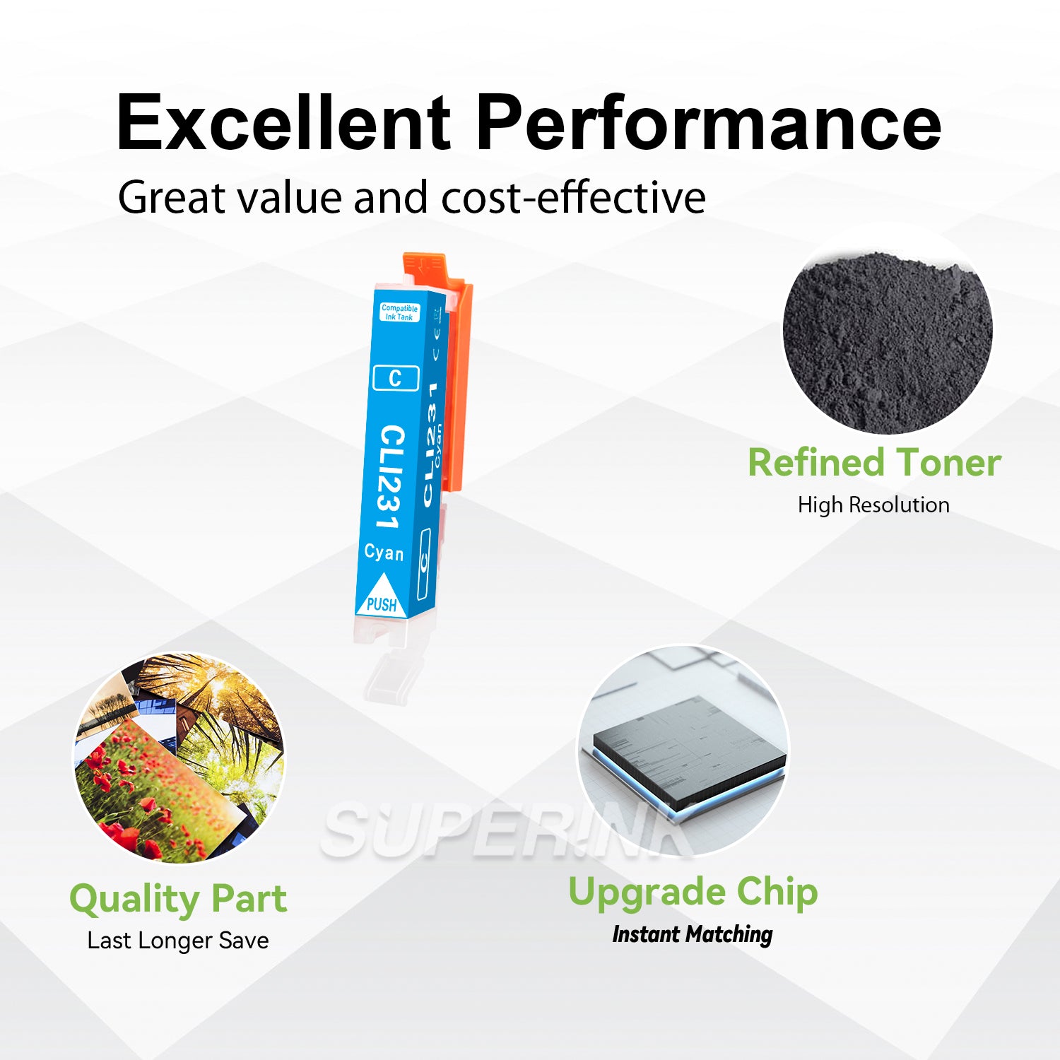 Compatible Canon CLI-231 Cyan Ink Cartridge
